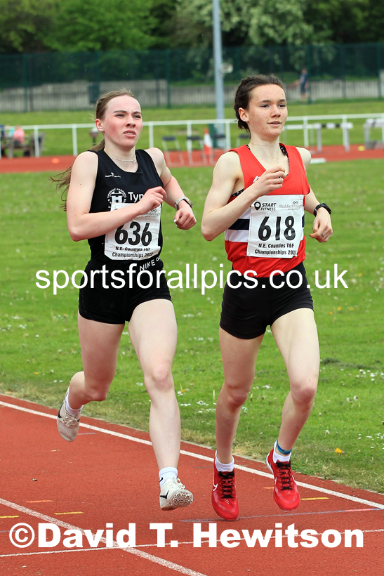 Women and Girls 1500 metres, 2022 North Eastern Track and Field Champs., Middlesbrough. David T. Hewitson/Sports for All Pics